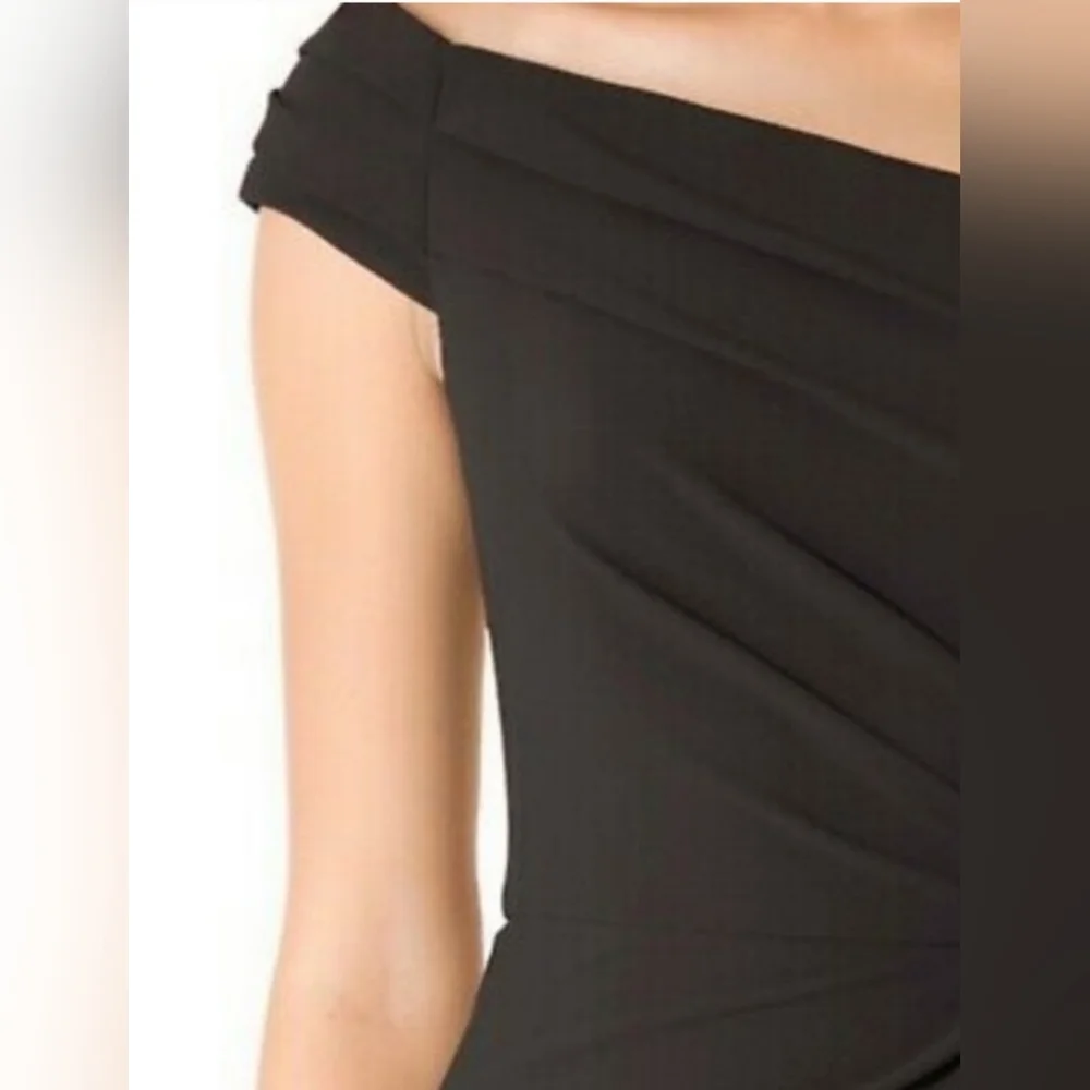 BLACK HALO Size 0 Angelica Cocktail Dress One Shoulder Sheath Little Black Dress - Picture 9 of 11